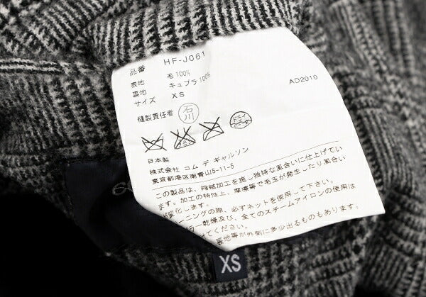 COMME des GARCONS HOMME Glen Check Jacket Black Size XS
