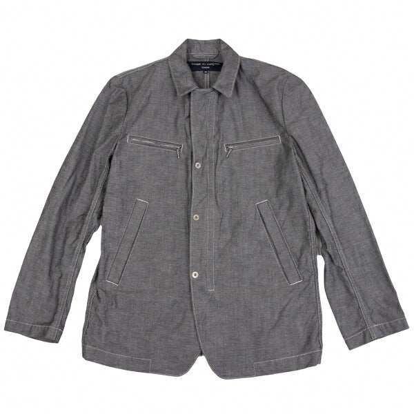 COMME des GARCONS HOMME Garment Dyed Zip Jacket Gray Size XS