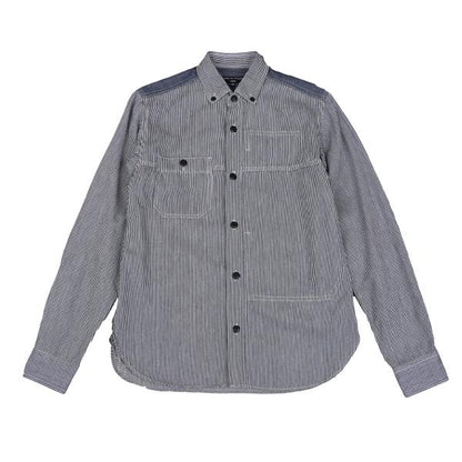 COMME des GARCONS HOMME Hickory Stripe Shirt Blue Size XS