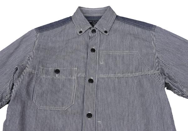 COMME des GARCONS HOMME Hickory Stripe Shirt Blue Size XS