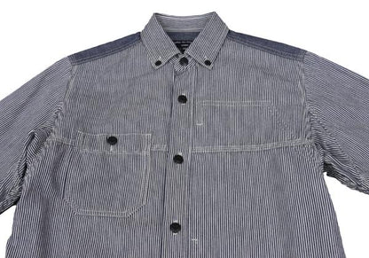 COMME des GARCONS HOMME Hickory Stripe Shirt Blue Size XS