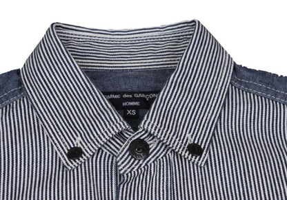 COMME des GARCONS HOMME Hickory Stripe Shirt Blue Size XS