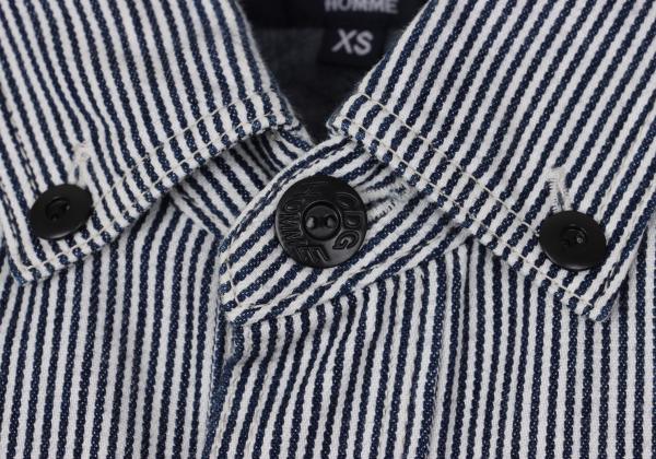 COMME des GARCONS HOMME Hickory Stripe Shirt Blue Size XS