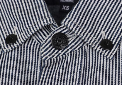 COMME des GARCONS HOMME Hickory Stripe Shirt Blue Size XS