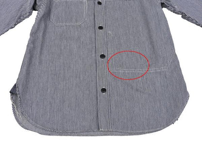 COMME des GARCONS HOMME Hickory Stripe Shirt Blue Size XS