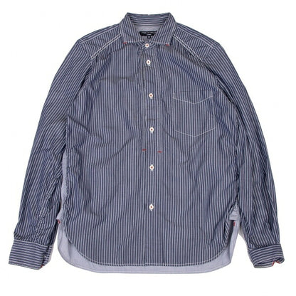 COMME des GARCONS HOMME Back Panel Stripe Shirt Blue Size XS