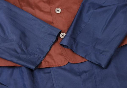 COMME des GARCONS Silk Layered Shirt Jacket Brown Size M
