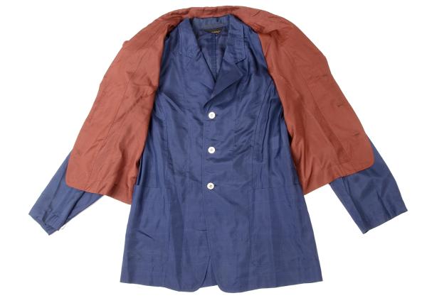 COMME des GARCONS Silk Layered Shirt Jacket Brown Size M