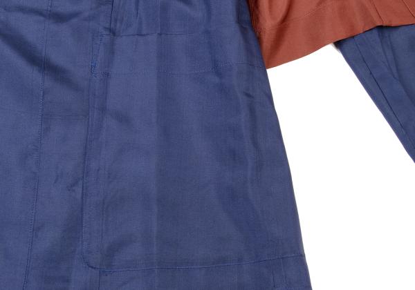 COMME des GARCONS Silk Layered Shirt Jacket Brown Size M