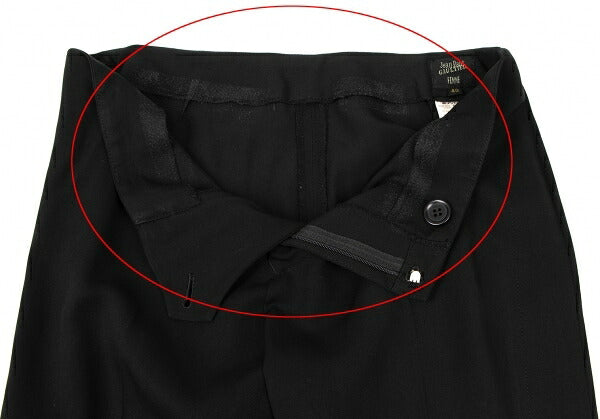 Jean Paul GAULTIER FEMME Wool Rayon Side Pants Black Size 40