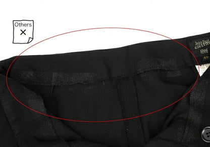 Jean Paul GAULTIER FEMME Wool Rayon Side Pants Black Size 40