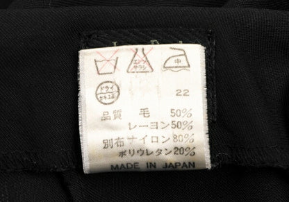 Jean Paul GAULTIER FEMME Wool Rayon Side Pants Black Size 40