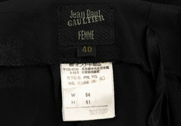 Jean Paul GAULTIER FEMME Wool Rayon Side Pants Black Size 40