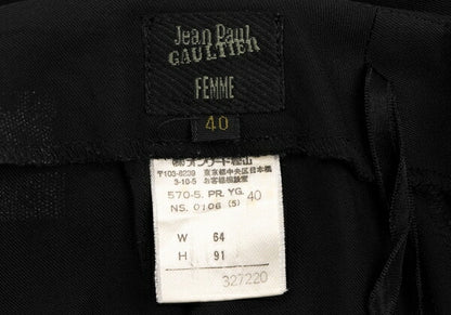 Jean Paul GAULTIER FEMME Wool Rayon Side Pants Black Size 40