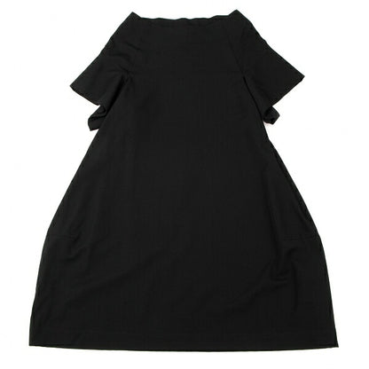 LIMI feu Wool Gabardine Wide Short Sleeve Dress Black Size S