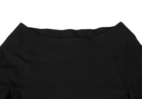 LIMI feu Wool Gabardine Wide Short Sleeve Dress Black Size S