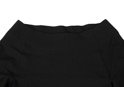 LIMI feu Wool Gabardine Wide Short Sleeve Dress Black Size S