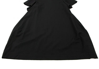 LIMI feu Wool Gabardine Wide Short Sleeve Dress Black Size S