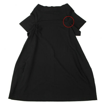 LIMI feu Wool Gabardine Wide Short Sleeve Dress Black Size S