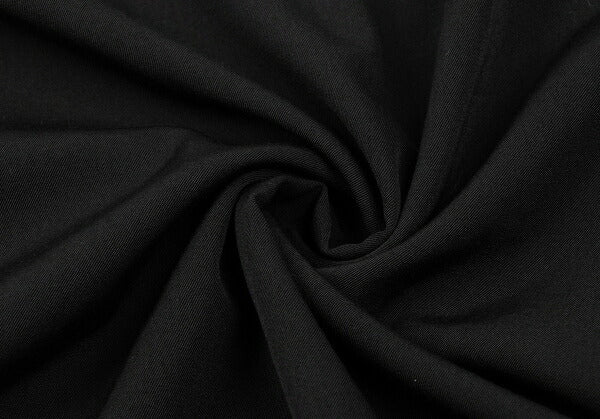 LIMI feu Wool Gabardine Wide Short Sleeve Dress Black Size S