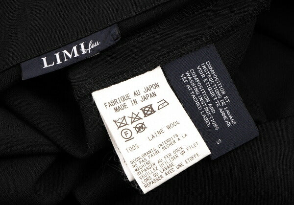 LIMI feu Wool Gabardine Wide Short Sleeve Dress Black Size S