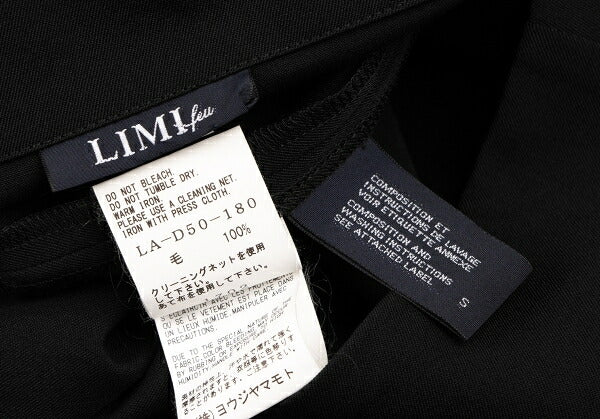 LIMI feu Wool Gabardine Wide Short Sleeve Dress Black Size S