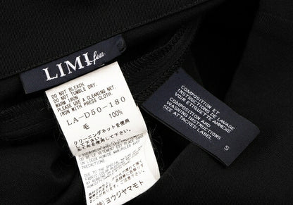 LIMI feu Wool Gabardine Wide Short Sleeve Dress Black Size S