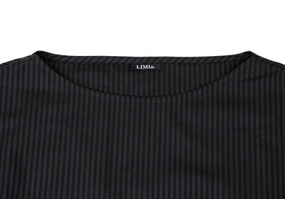 LIMI feu Wool Stripe Tunic Black Navy Blouse Size S