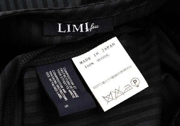 LIMI feu Wool Stripe Tunic Black Navy Blouse Size S