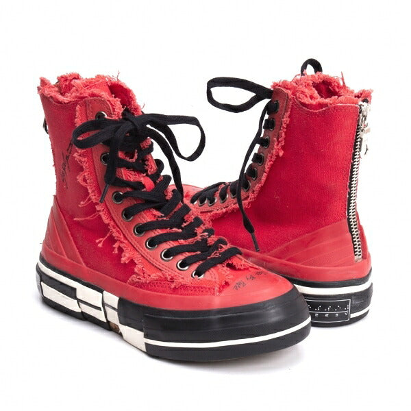 Vessel x Yohji Yamamoto Cut-Off Canvas Sneakers Red Size 23CM