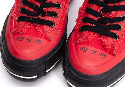 Vessel x Yohji Yamamoto Cut-Off Canvas Sneakers Red Size 23CM