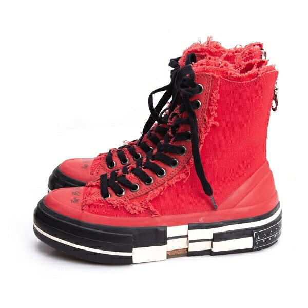 Vessel x Yohji Yamamoto Cut-Off Canvas Sneakers Red Size 23CM
