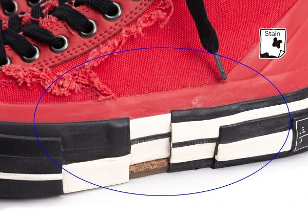 Vessel x Yohji Yamamoto Cut-Off Canvas Sneakers Red Size 23CM
