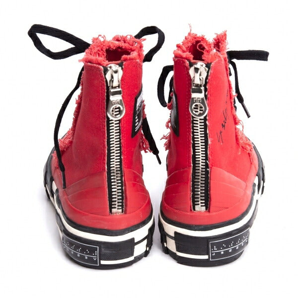 Vessel x Yohji Yamamoto Cut-Off Canvas Sneakers Red Size 23CM