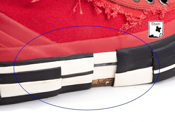 Vessel x Yohji Yamamoto Cut-Off Canvas Sneakers Red Size 23CM