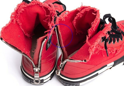 Vessel x Yohji Yamamoto Cut-Off Canvas Sneakers Red Size 23CM