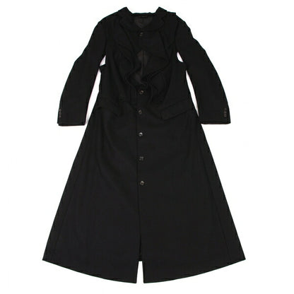 COMME des GARCONS Wool Blend Ruffle Coat Black Size M