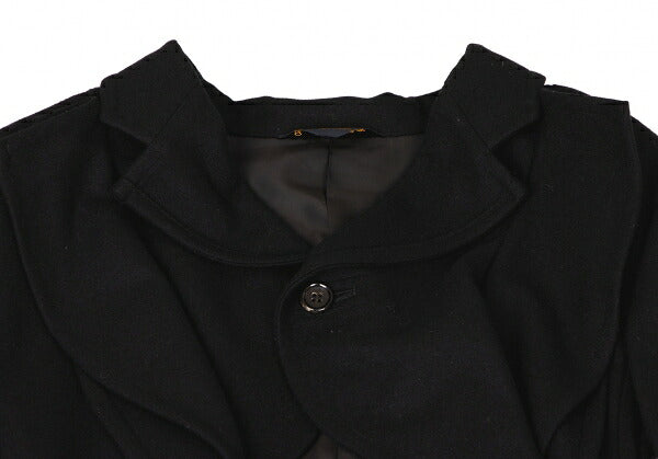 COMME des GARCONS Wool Blend Ruffle Coat Black Size M