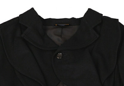 COMME des GARCONS Wool Blend Ruffle Coat Black Size M