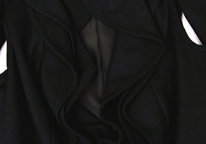 COMME des GARCONS Wool Blend Ruffle Coat Black Size M