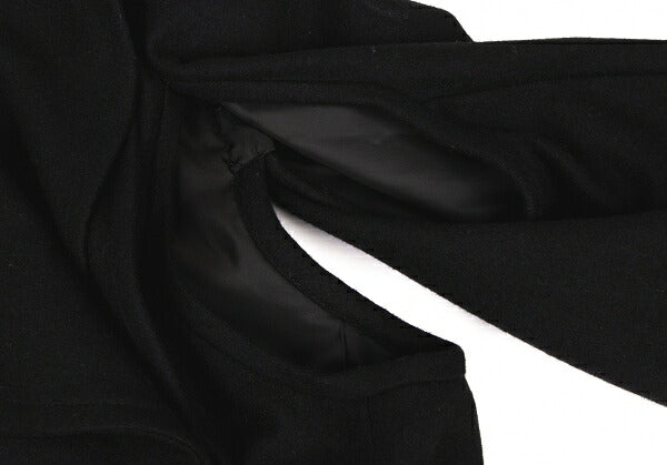 COMME des GARCONS Wool Blend Ruffle Coat Black Size M