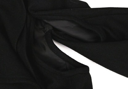 COMME des GARCONS Wool Blend Ruffle Coat Black Size M