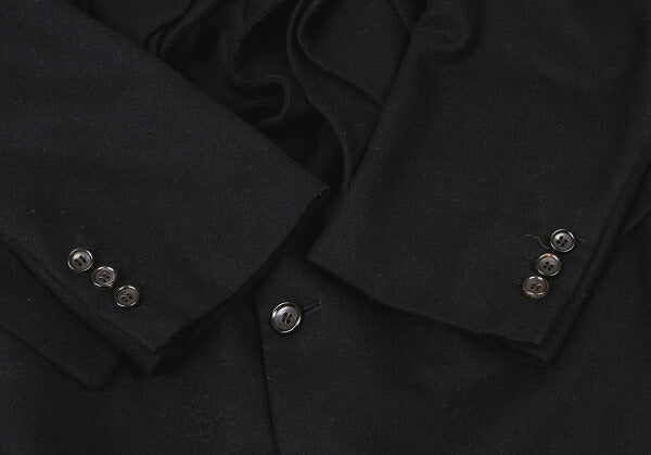 COMME des GARCONS Wool Blend Ruffle Coat Black Size M