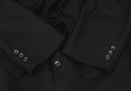 COMME des GARCONS Wool Blend Ruffle Coat Black Size M