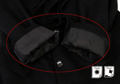COMME des GARCONS Wool Blend Ruffle Coat Black Size M