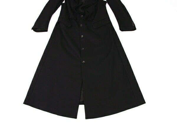 COMME des GARCONS Wool Blend Ruffle Coat Black Size M