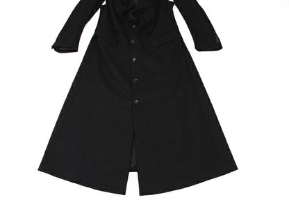 COMME des GARCONS Wool Blend Ruffle Coat Black Size M