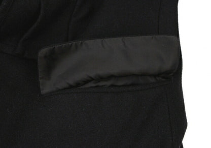 COMME des GARCONS Wool Blend Ruffle Coat Black Size M