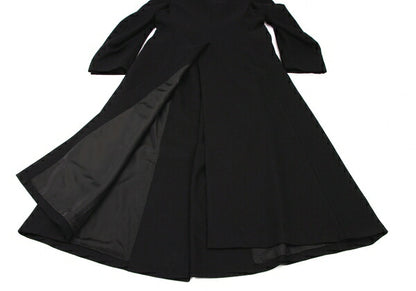 COMME des GARCONS Wool Blend Ruffle Coat Black Size M
