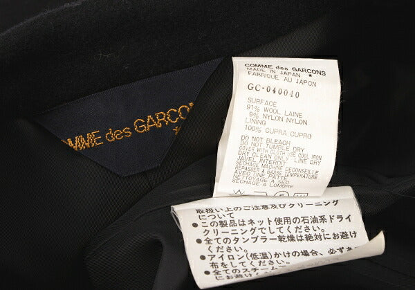 COMME des GARCONS Wool Blend Ruffle Coat Black Size M